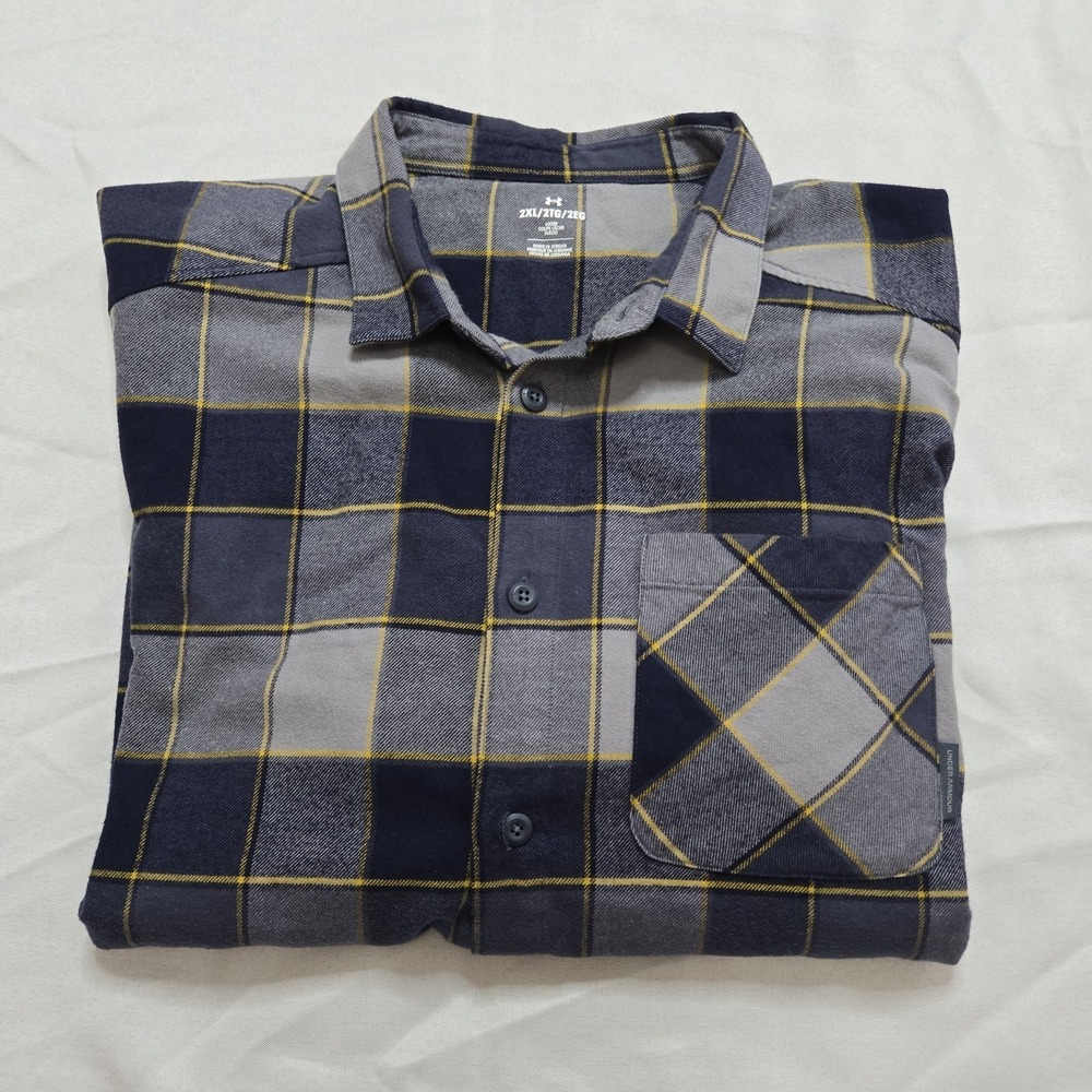 Under Armour Tradesman Flex Flannel Shirt Mens 2XL‎ XXL Plaid Button Up Outdoor - Picture 5 of 6